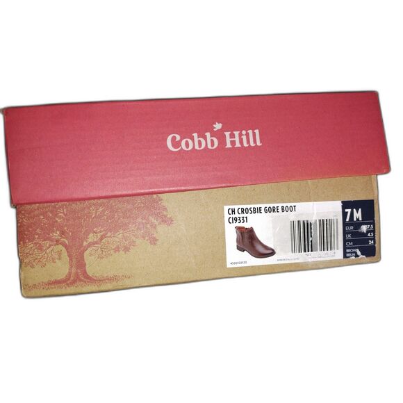 NIB Cobb Hill Crosbie Gore Ankle Boot Size 7 Leather Brown - Picture 3 of 9